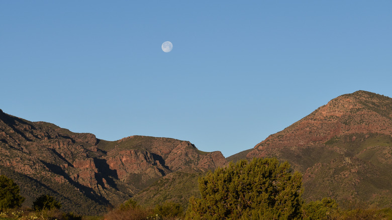 Moon over the Mazatzal Mountains outside of Phoenix