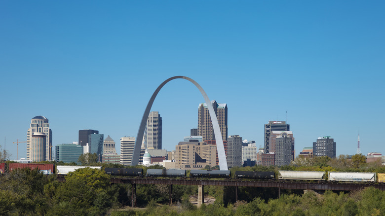Distant image of the St. Louis skyline