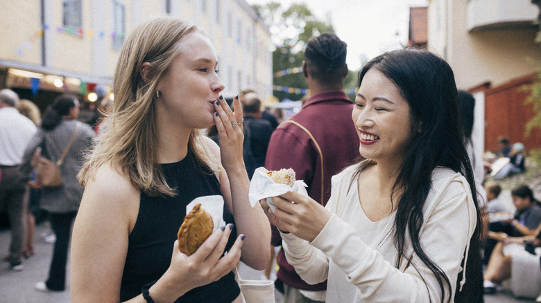 Visitors of summer food festival