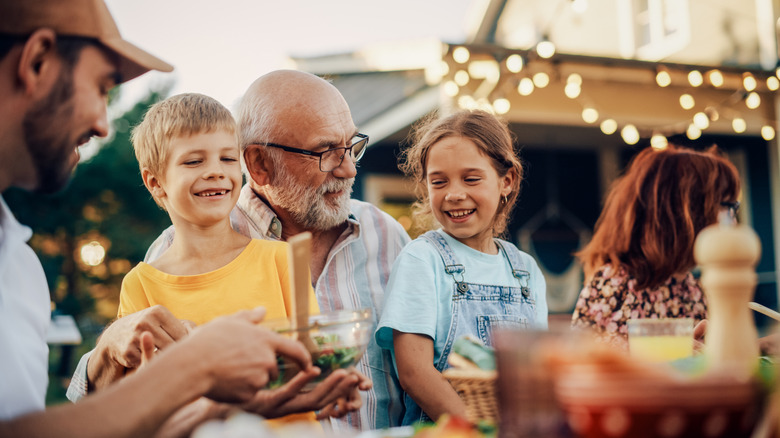 Family at a food festival
