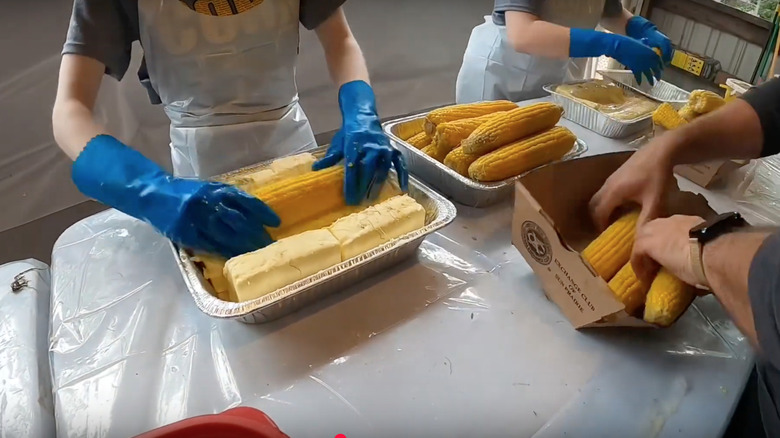 Steamed corn at Wisconsin festival