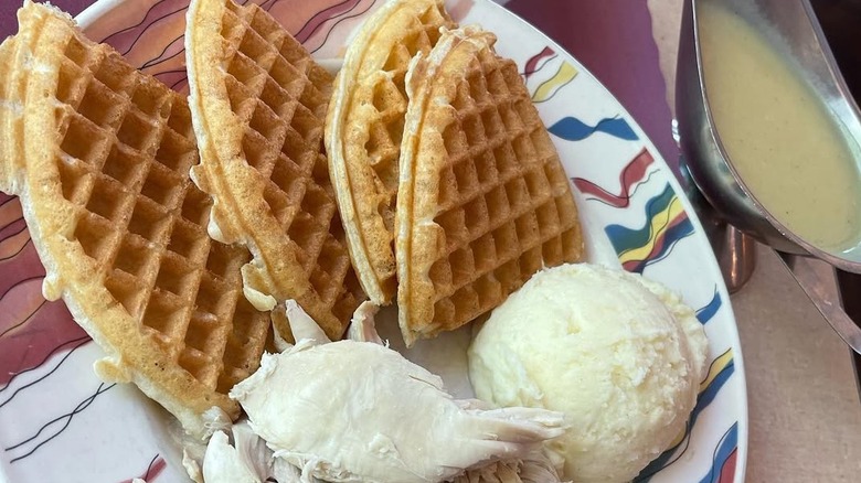 Chicken and waffles at The Alamo