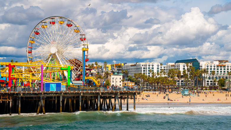 View of famed amusement park at Santa Monica pier