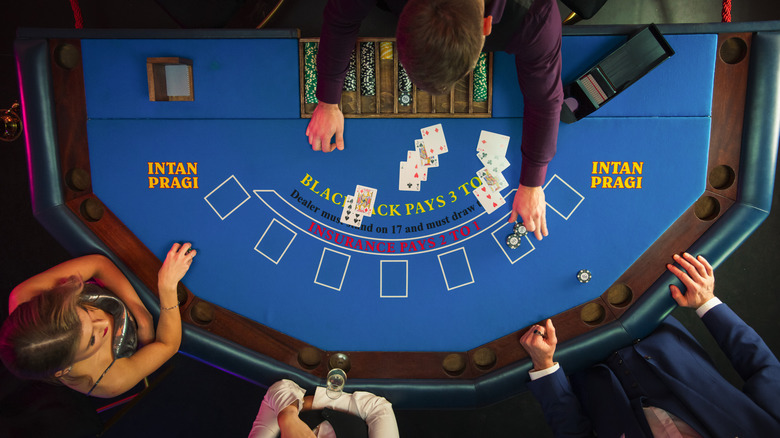 People playing Blackjack