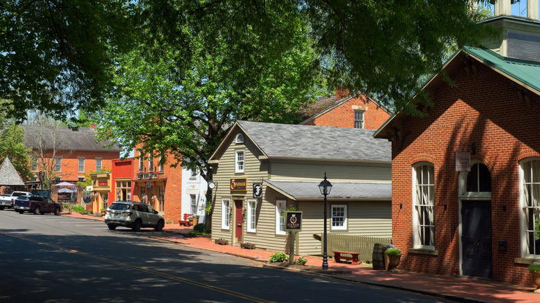 Restored historic buildings in Roscoe Village, Coshocton, Ohio