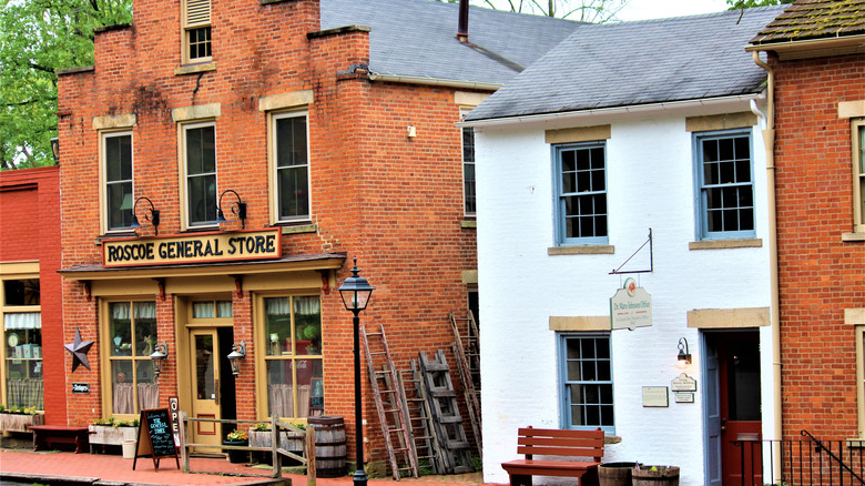 Restored buildings in Historic Roscoe Village in Coshocton, Ohio