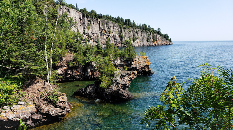 Clear waters on the rocky shores of Lake Superior