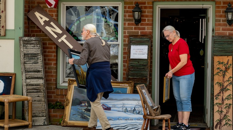 Locals shopping for antiques in Berlin, Maryland