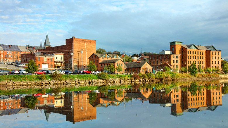 A view from the Hudson River of Catskill, New York