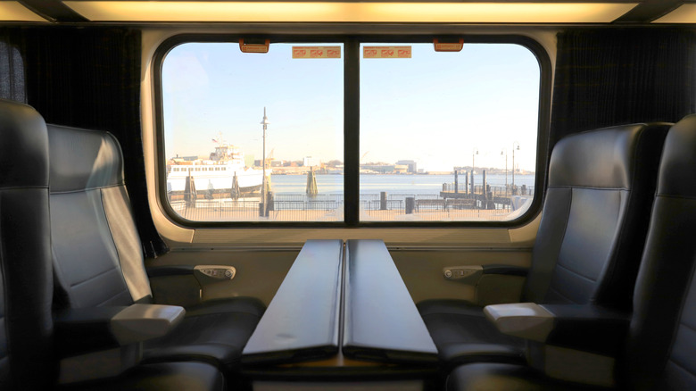 First class seats on an Acela train