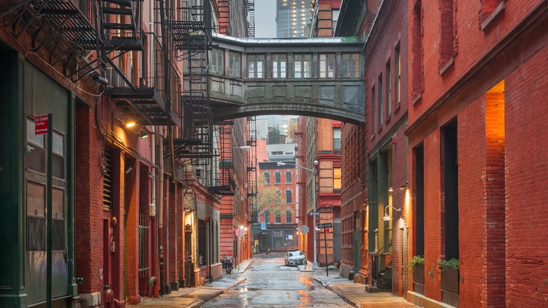 industrial street in chelsea area in new york city