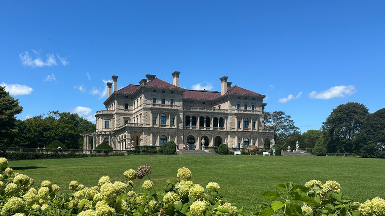 The Breakers mansion fronted by a sprawling lawn in Newport, Rhode Island