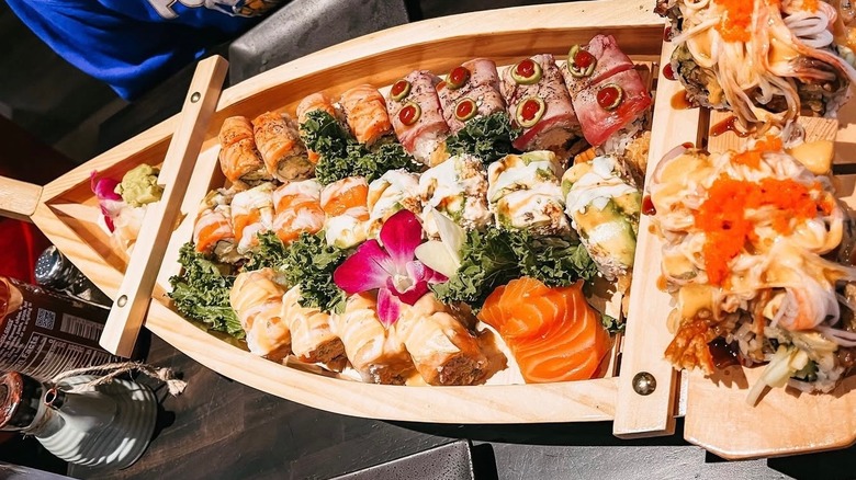 An incredible sushi boat at Miso in Stillwater