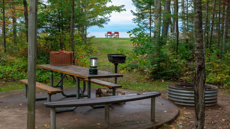 A campsite in Lake Superior State Forest, Upper Michigan