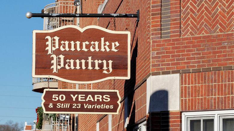 Exterior sign at the Pancake Pantry