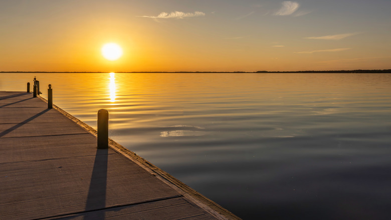 Sunset over lake in Eustis, Florida