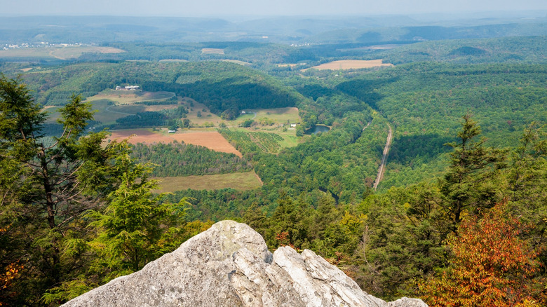 View from a rock at the Hawk Mountain Sanctuary in Pennsylvania