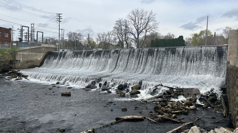 Waterfall along the Marshall Riverwalk