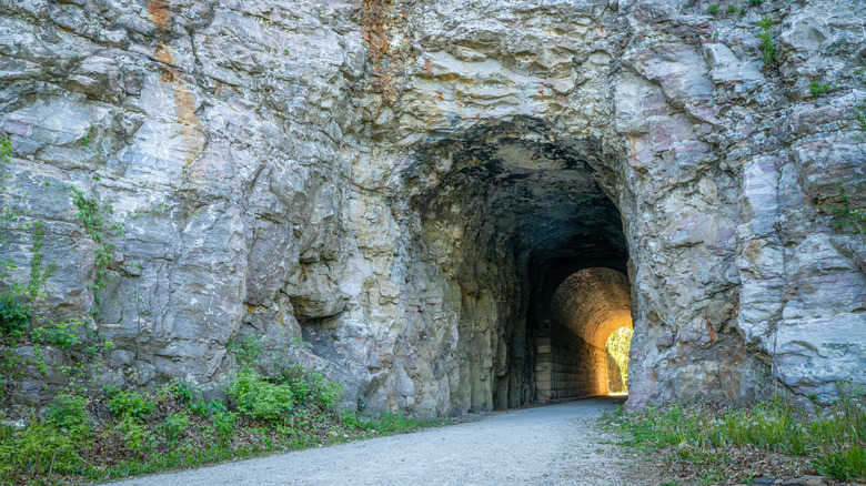 The MKT tunnel on Katy Trail at Rocheport, Missouri