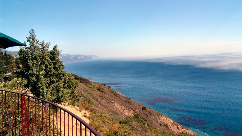 The view from a deck overlooking the Pacific in Big Sur