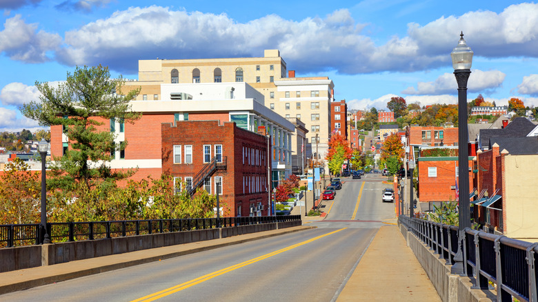 A street going through Morgantown, West Virginia