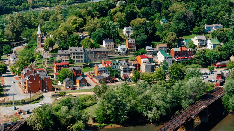 Aerial view of Harper's Ferry, West Virginia