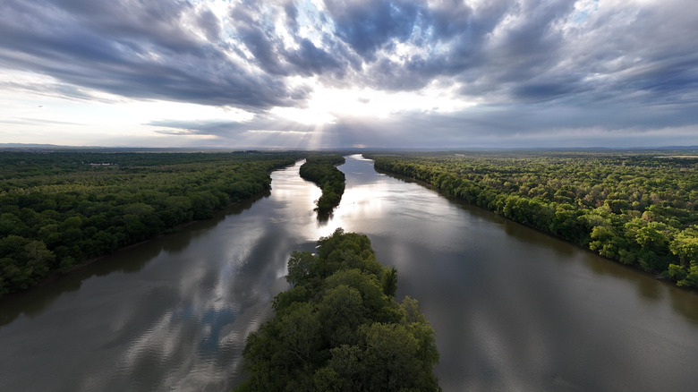 An elevated view of the Potomac River