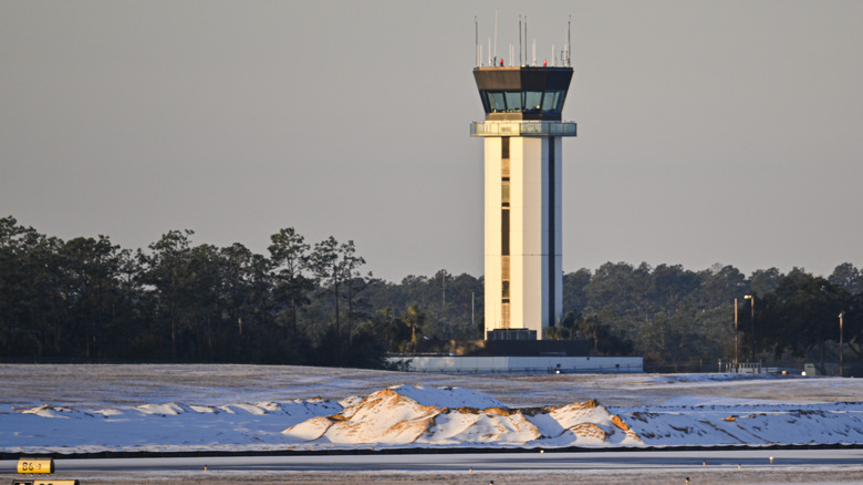 Tallahassee International Airport tower and runway