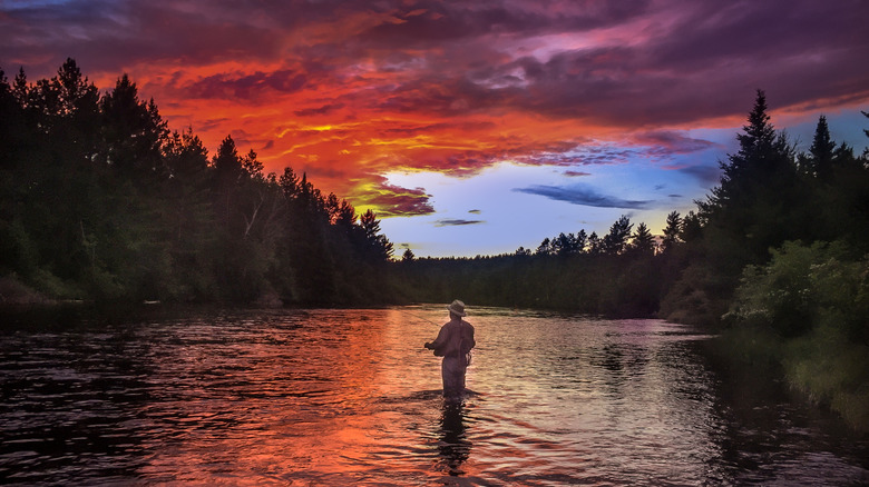 Fly fishing the Au Sable River.
