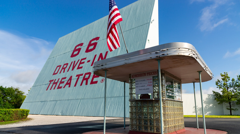The historical 66 Drive-In on Route 66 in Carthage, Missouri