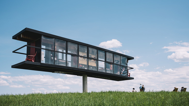 "All About Balance" architectural sculpture at Art Omi in Hudson Valley, New York