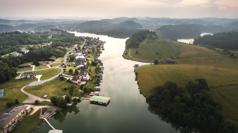 Aerial view of Johnson City, Tenneessee