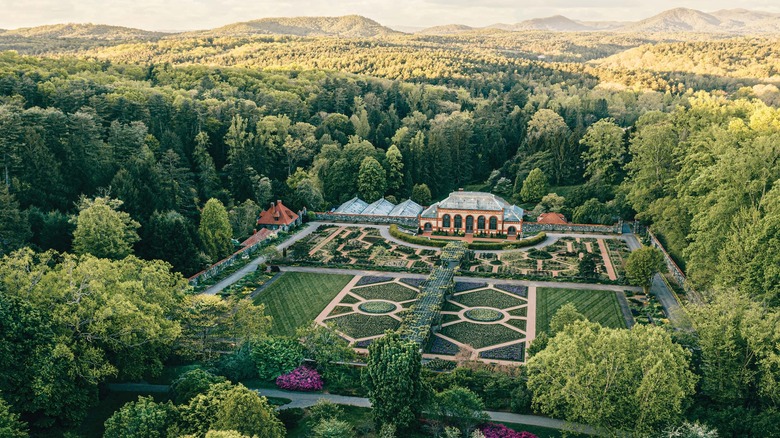 Aerial view of the Biltmore Estate's Walled Garden