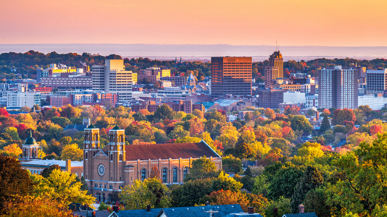 Aerial view of downtown Syracuse, New York