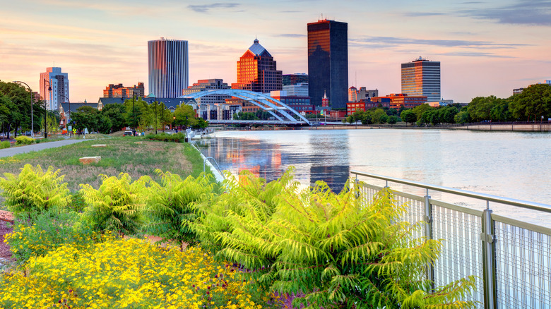 Upriver downtown Rochester, New York view