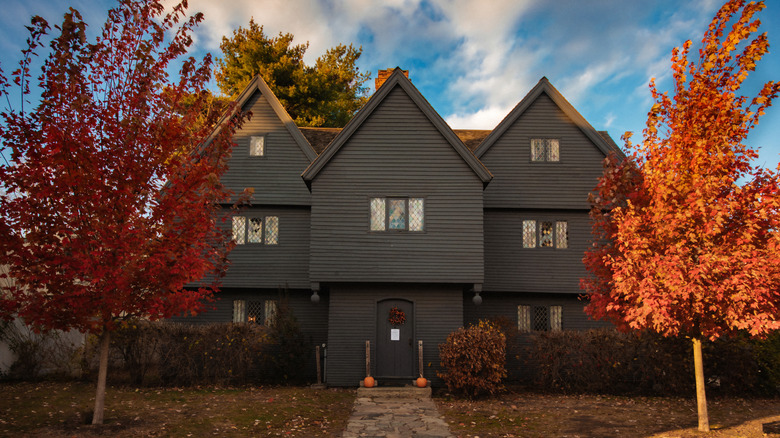 Salem witch house during fall