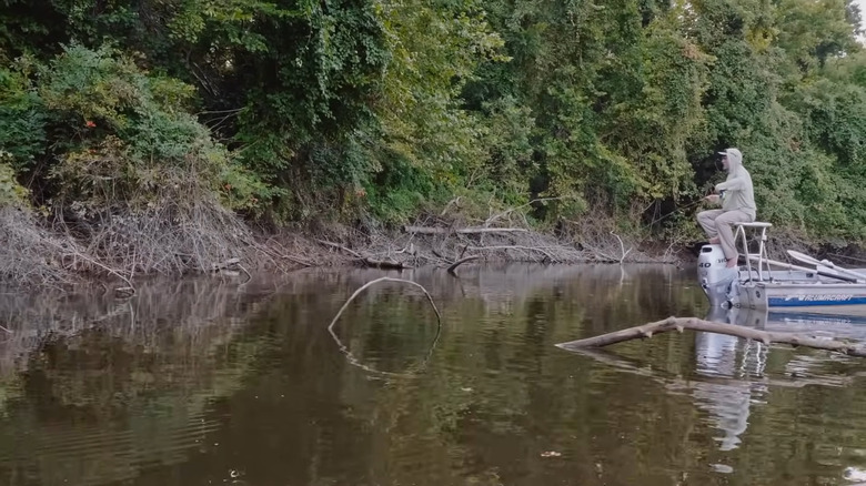 a man fishing in Savannah River