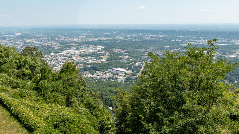 Aerial view of Lookout Mountain overlooking Chattanooga