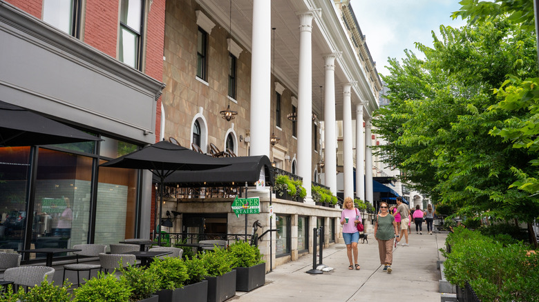Street scene from historic Saratoga Springs New York