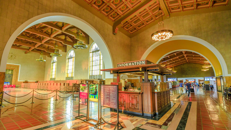 The interior of the Union Station in Los Angeles, California