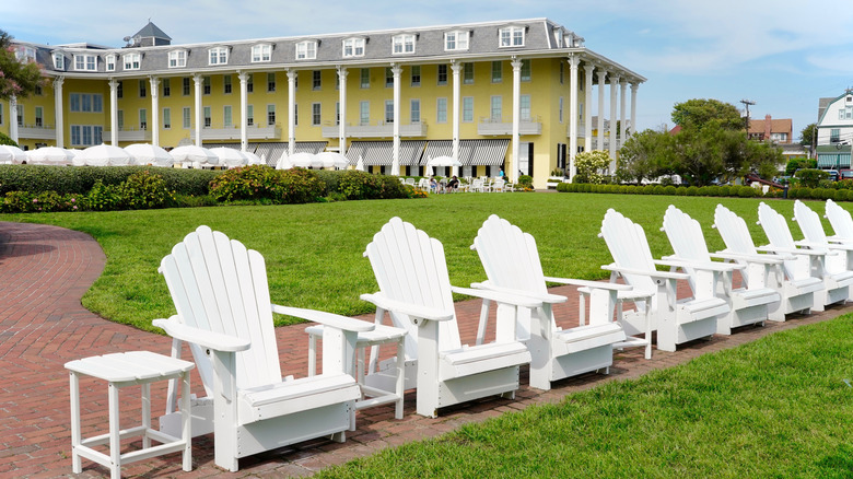 Adirondack chairs on the lawn in Cape May