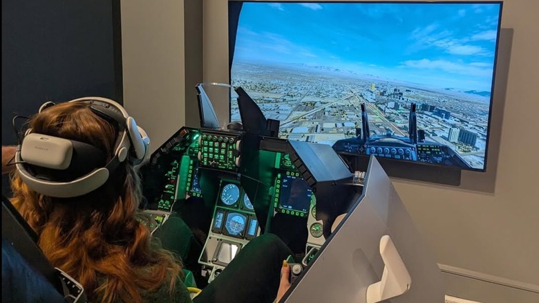 In the F17 flight simulator at Hotel Polaris in Colorado Springs