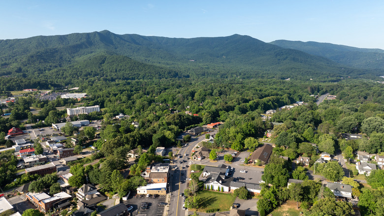 Aerial view of Black Mountain, North Carolina