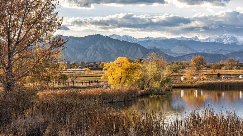 A small lake in Autumn in Broomfield, Colorado