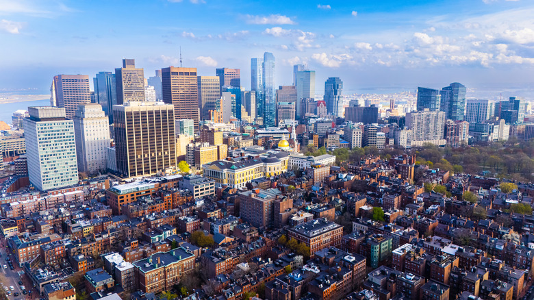 An aerial view of Boston, Massachusetts