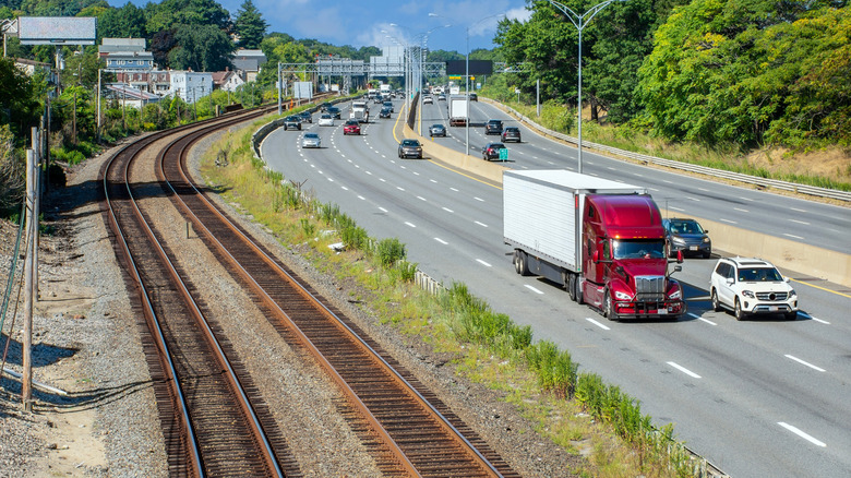 A view of the Massachusetts Turnpike