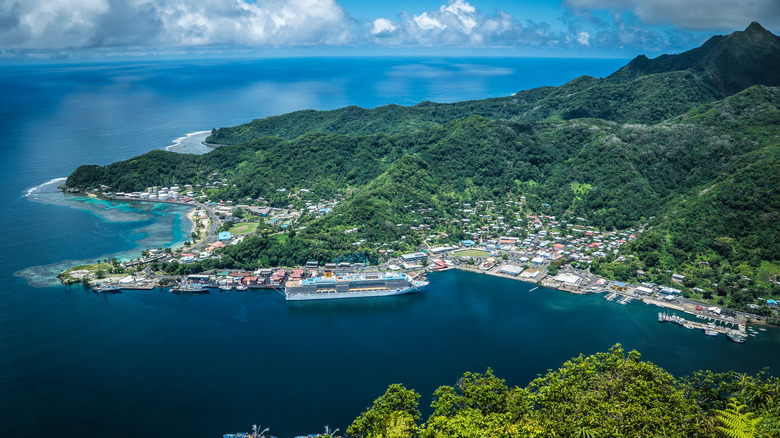 aerial view of American Samoa island