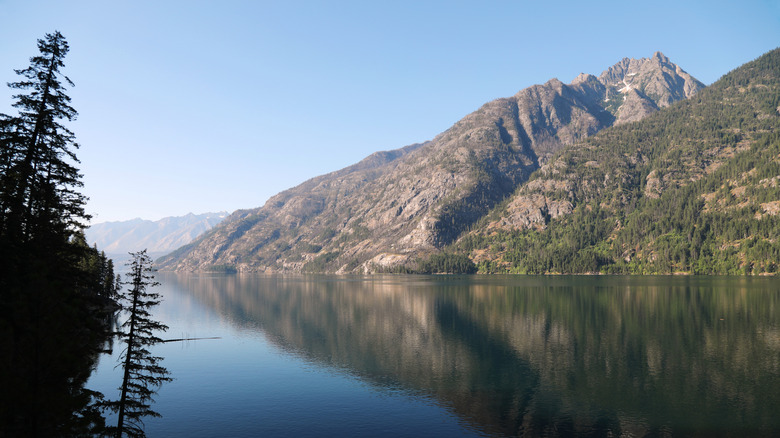 Reflection of Lake Chelan in North Cascades Stehekin, Lake Chelan National Recreation Area