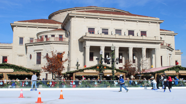 Ice skating at the Carmel Christkindlmarkt in Indiana