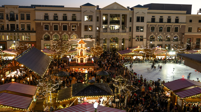 An aerial view of Carmel Christkindlmarkt in Indiana